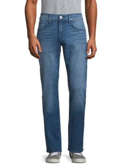 Shop Hudson Lightly Distressed Straight Leg Jeans In Navy Cosmo