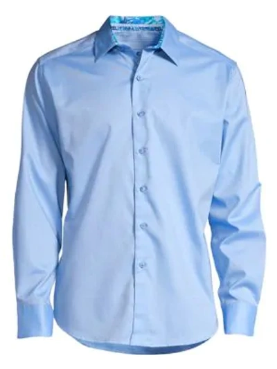 Shop Robert Graham Men's Rutherford Collared Shirt In Light Blue