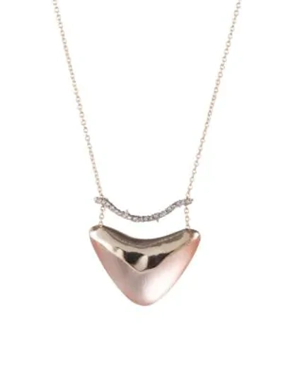 Shop Alexis Bittar Crystal Encrusted Bar & Shield Pendant Necklace In Gold
