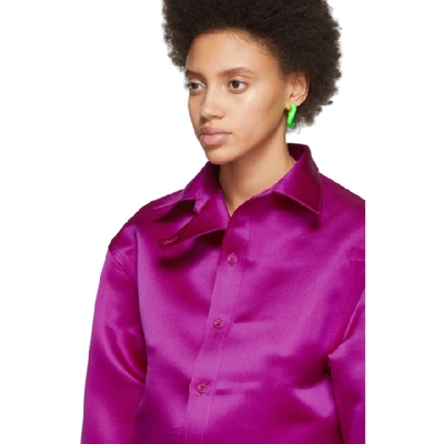 Shop Balenciaga Pink Silk Pulled Shirt In 5510 Fuchsi