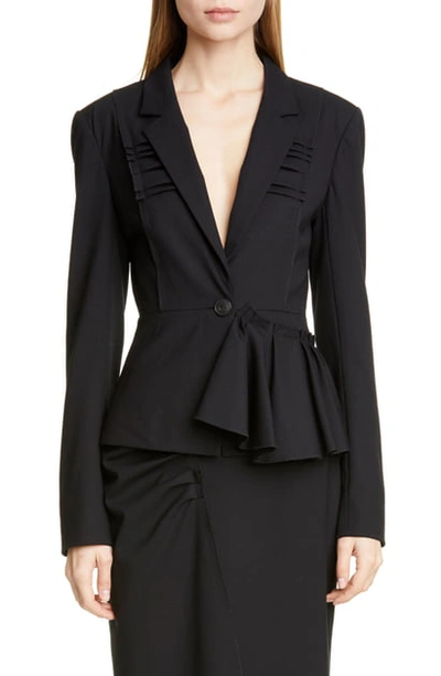 Shop Jason Wu Collection Stretch Wool Suiting Jacket In Black