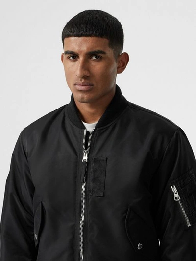 Shop Burberry Nylon Twill Bomber Jacket With Detachable Gilet In Black