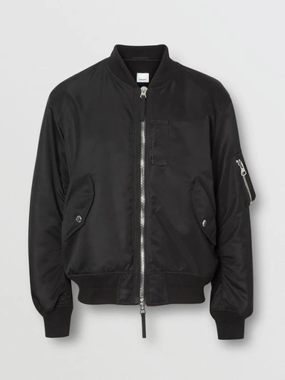 Shop Burberry Nylon Twill Bomber Jacket With Detachable Gilet In Black