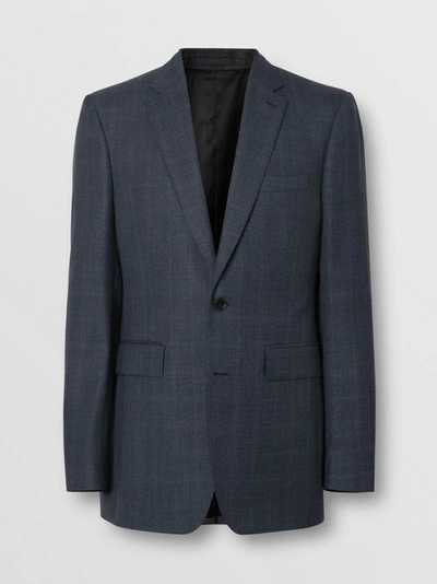 Shop Burberry Classic Fit Windowpane Check Wool Suit In Light Navy