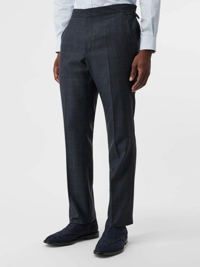 Shop Burberry Classic Fit Windowpane Check Wool Suit In Light Navy