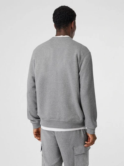 Shop Burberry Monogram Motif Cotton Sweatshirt In Pale Grey Melange