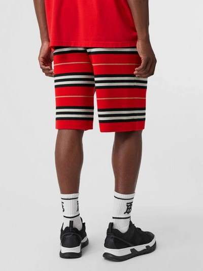 Shop Burberry Merino Wool Drawcord Shorts In Bright Red