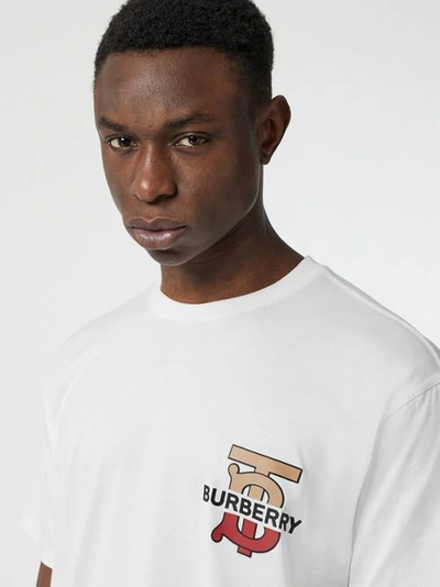 Shop Burberry Monogram Motif Cotton Oversized T-shirt In White