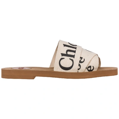 Shop Chloé Women's Slippers Sandals  Woody In White