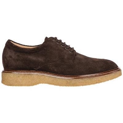 Shop Tod's Men's Classic Suede Lace Up Laced Formal Shoes In Brown