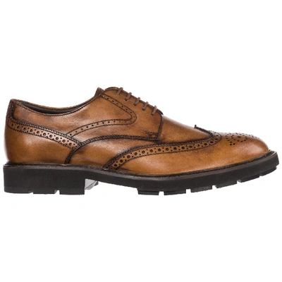 Shop Tod's Men's Classic Leather Lace Up Laced Formal Shoes Brogue In Brown