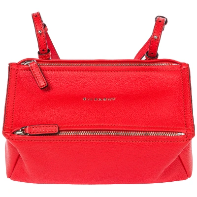 Shop Givenchy Women's Leather Cross-body Messenger Shoulder Bag Pandora Mini In Red