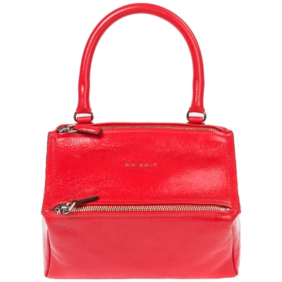 Shop Givenchy Women's Leather Handbag Shopping Bag Purse Pandora Small In Red