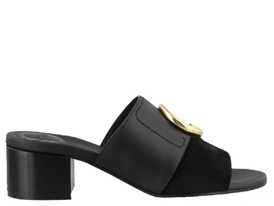 Shop Chloé C Mule Sandals In Black