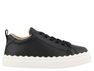 Shop Chloé Lauren Low Top Sneakers In Black