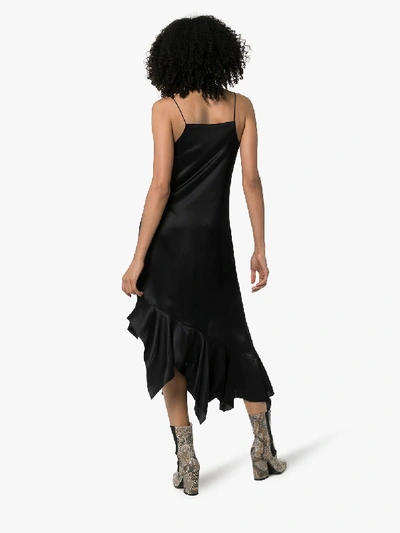 Shop Marques' Almeida Marques'almeida Asymmetric Silk Dress In Black