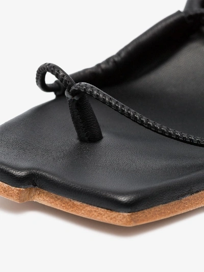 Shop Marques' Almeida Marques'almeida Black Strappy 60 Leather Sandals
