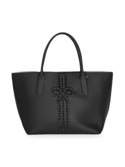 Shop Anya Hindmarch The Neeson Leather Shopper Tote In Black