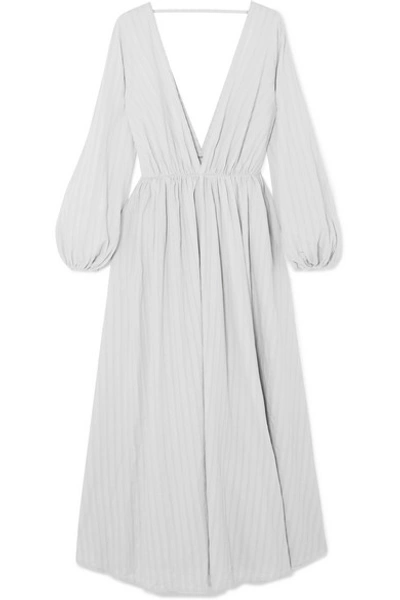 Shop Kalita Aphrodite Cotton-gauze Maxi Dress In Gray