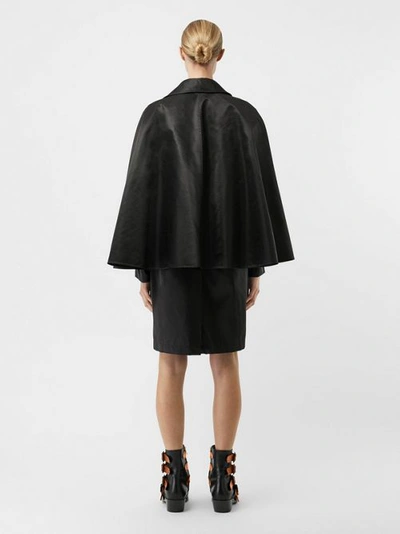Shop Burberry Cape Detail Econyl® Belted Coat In Black