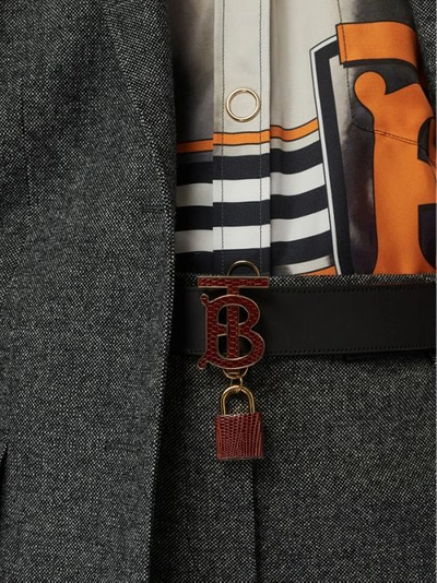 Shop Burberry Wool Cashmere Tweed Tailored Jacket In Black Melange