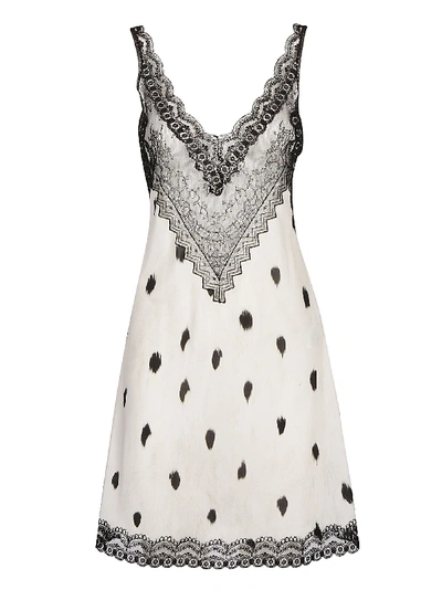 Shop Burberry Lace Panel Animal Print Slip Dress In Multi