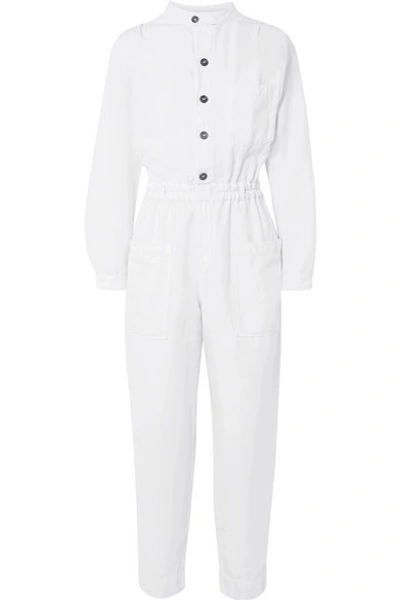 Shop Frame Painter Cotton And Linen-blend Jumpsuit In White