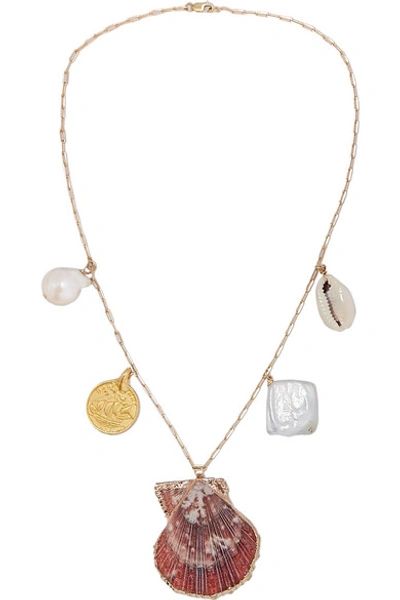 Shop Eliou Argos Gold-filled, Shell And Pearl Necklace