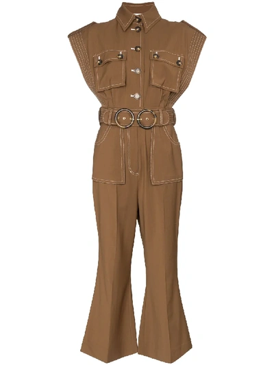 Shop Zimmermann Zippy Safari Jumpsuit - Brown