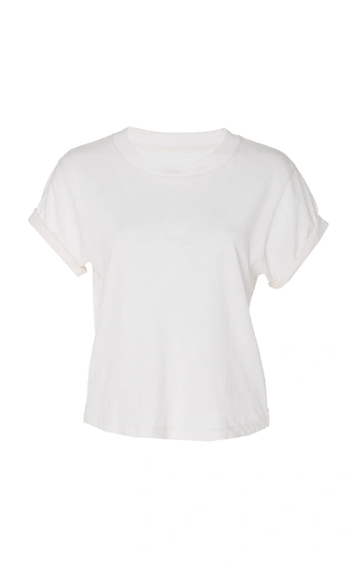 Shop Re/done Rolled Sleeve Cotton Tee In White