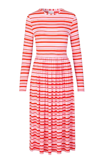 Shop Stine Goya Joel Long Sleeve Striped Dress In Pink