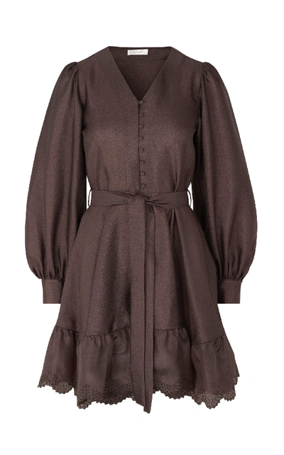 Shop Stine Goya Farrow Belted Waist Mini Dress In Brown