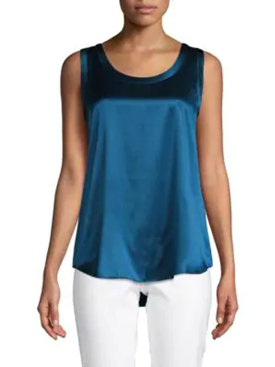 Shop Lafayette 148 Reversible Perla Tank In Empress Teal