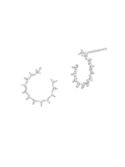 Shop Ef Collection Women's Trio Illusion Diamond Earrings In White Gold