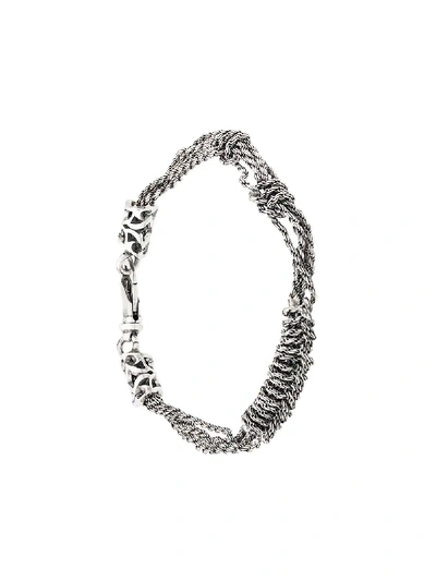 Shop Emanuele Bicocchi Rope Bracelet - Silver