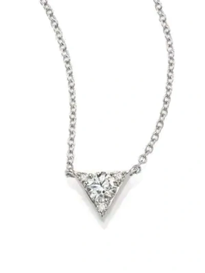 Shop Hearts On Fire Triplicity 18k White Gold & Diamond Triangle Pendant Necklace