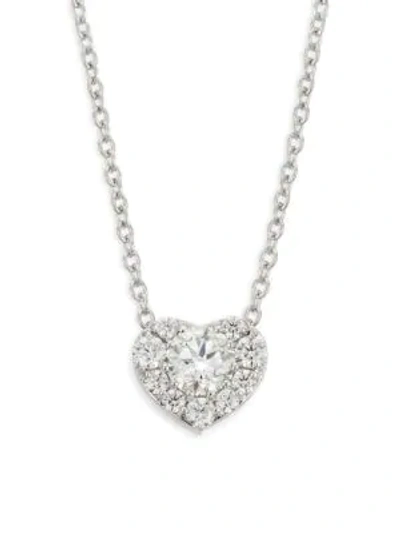 Shop Hearts On Fire Women's Diamond & 18k White Gold Heart Pendant Necklace