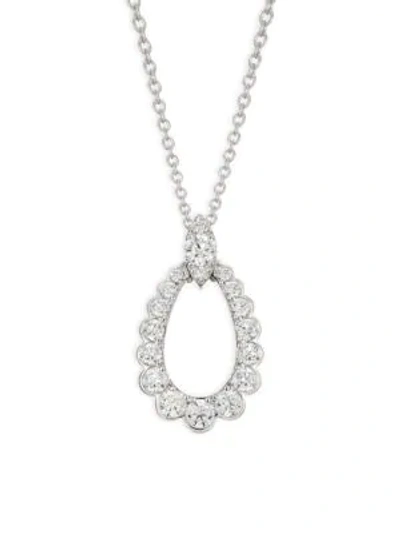 Shop Hearts On Fire Women's 18k White Gold & Diamond Classic Teardrop Pendant Necklace