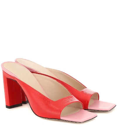 Shop Wandler Isa Patent Leather Sandals In Red