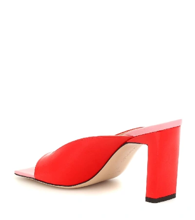 Shop Wandler Isa Patent Leather Sandals In Red