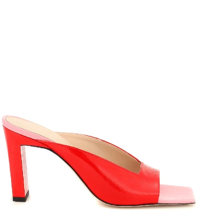 Shop Wandler Isa Patent Leather Sandals In Red