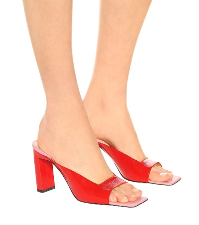 Shop Wandler Isa Patent Leather Sandals In Red