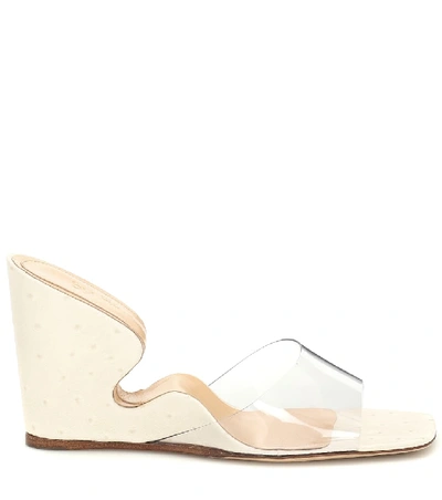 Shop By Far Greta Pvc And Leather Sandals In White