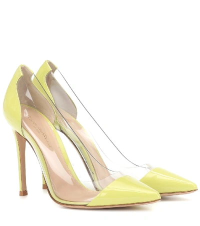 Shop Gianvito Rossi Plexi 105 Patent-leather Pumps In Yellow