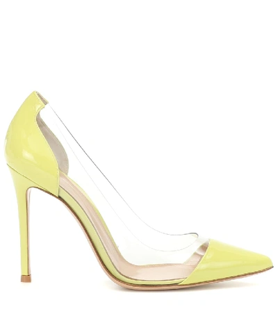 Shop Gianvito Rossi Plexi 105 Patent-leather Pumps In Yellow