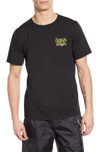 Shop Saturdays Surf Nyc Script Logo Graphic T-shirt In Black