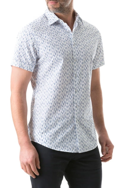 Shop Rodd & Gunn Emerald Hill Regular Fit Short Sleeve Button-up Shirt In Foam