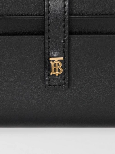 Shop Burberry Monogram Motif Leather Folding Card Case In Black