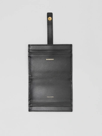 Shop Burberry Monogram Motif Leather Folding Card Case In Black