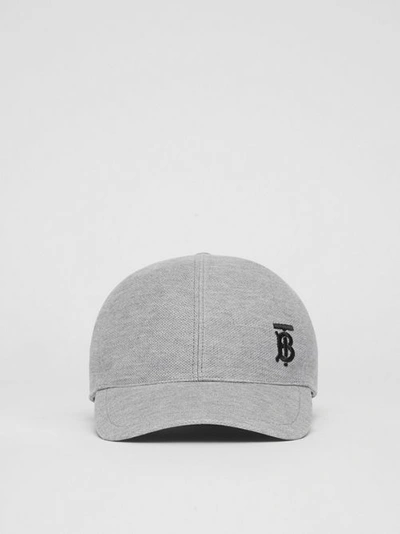 Shop Burberry Monogram Motif Baseball Cap In Pale Grey Melange